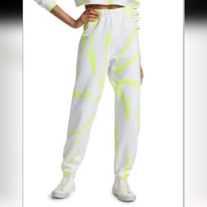 Myrrhe Tie-Dyed Joggers Women's S White Yellow Oversized Artsy Athleisure Boho